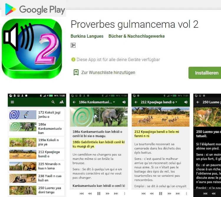 Gourma proverbes Play Store vol 2