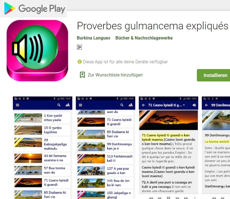 Proverbes Gourma Play Store vol 1
