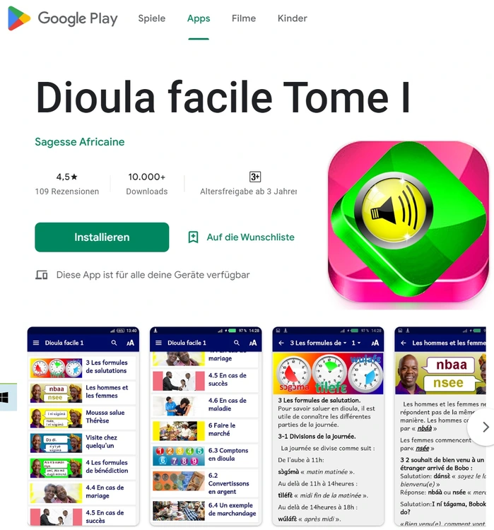 Dioula facile sur Play Store