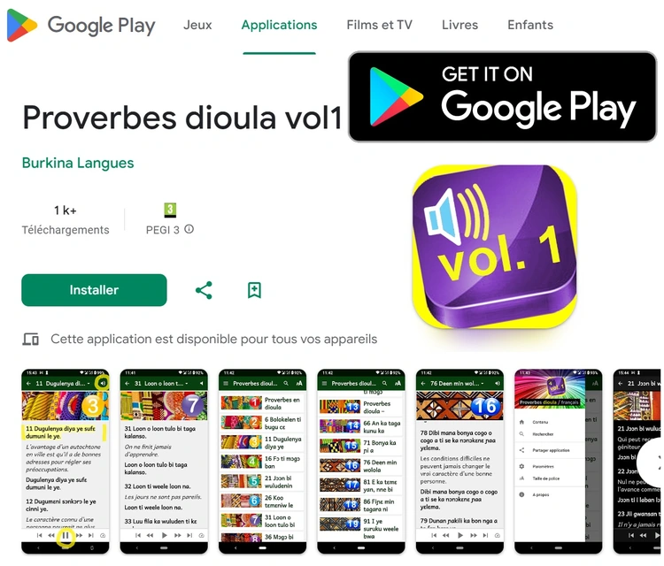 Proverbes dioula vol1 sur Play Store