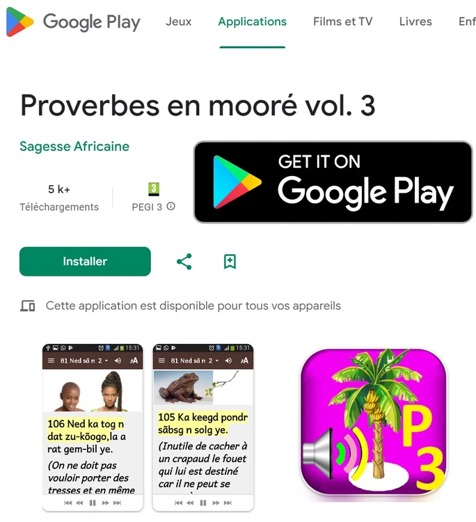 Proverbes moore vol 3 sur Play Store